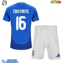 Italy Bryan Cristante #16 Replica Home Minikit Euro 2024 Short Sleeve (+ pants)
